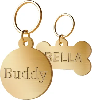Personalized Dog Tags, Cat Tag- Deep Engraved Brass Pet ID Tags, Custom Double-Sided Pet Name Tags, 3D Engraved, Anti-Fade, Scratch-Resistant - Unique Gift for Pets (Round)