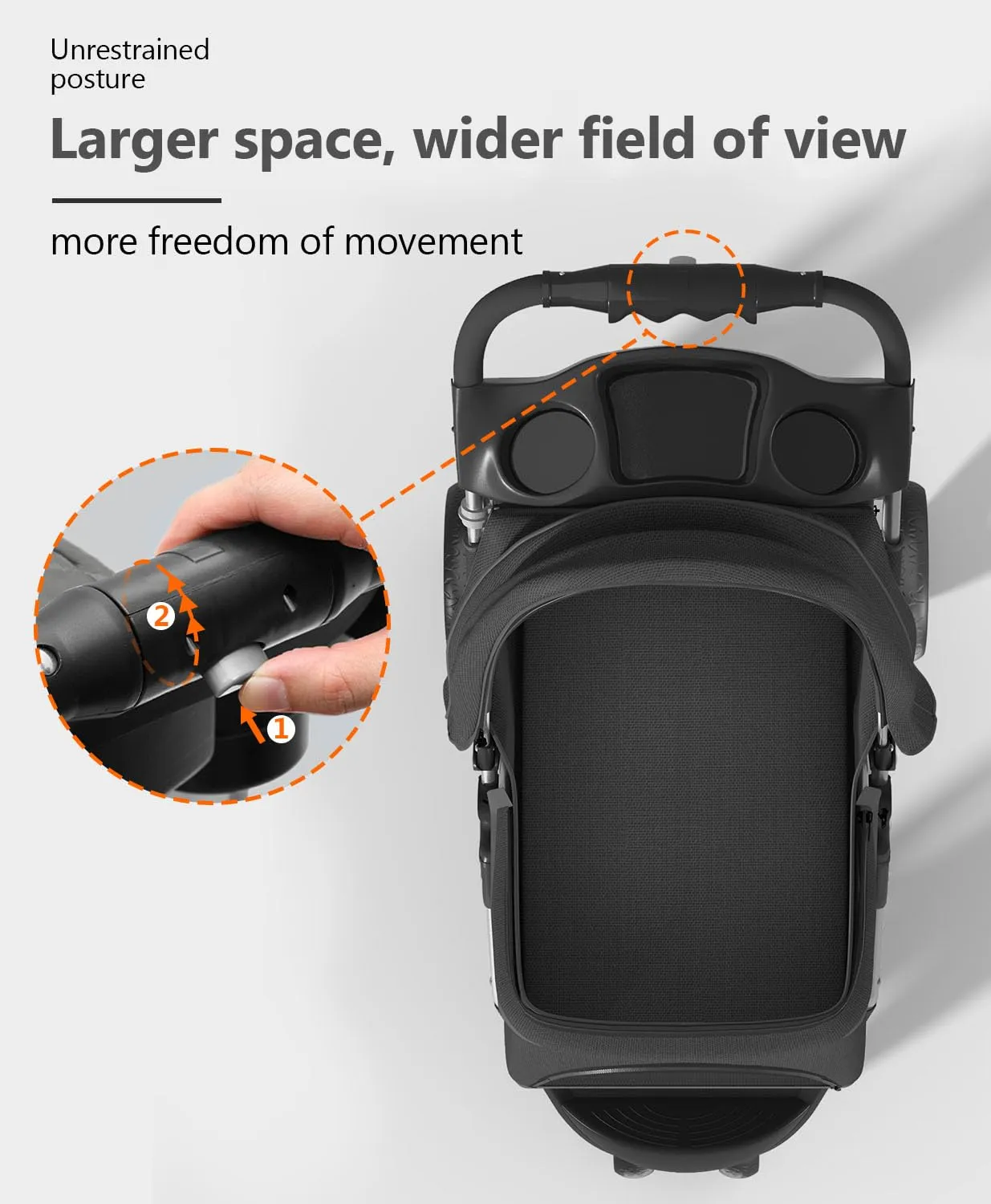 Pet Stroller with 3 Wheels for Small/Medium Pets, Portable Travel Foldable Carrier Jogger for Dog Cat Puppy Kitty, Rear Wheel Breaks, Storage Basket, Visible Mesh with Weather Cover (Black)