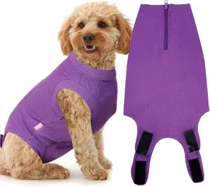 Recovery Suit for Dogs,Dog Cone Alternative Zipper Surgery Suit Female Spay,Soft Dog Surgery Suit for Anti Licking,Breathable Surgical Suit for Dogs Female Spay