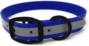 Regal Dog Products Small Blue Heavy Duty Reflective Dog Collar with Black Hardware Metal Buckle and D Ring | Adjustable Waterproof Dog Collar for Hunting Dogs - Other Sizes for Medium & Large Dogs