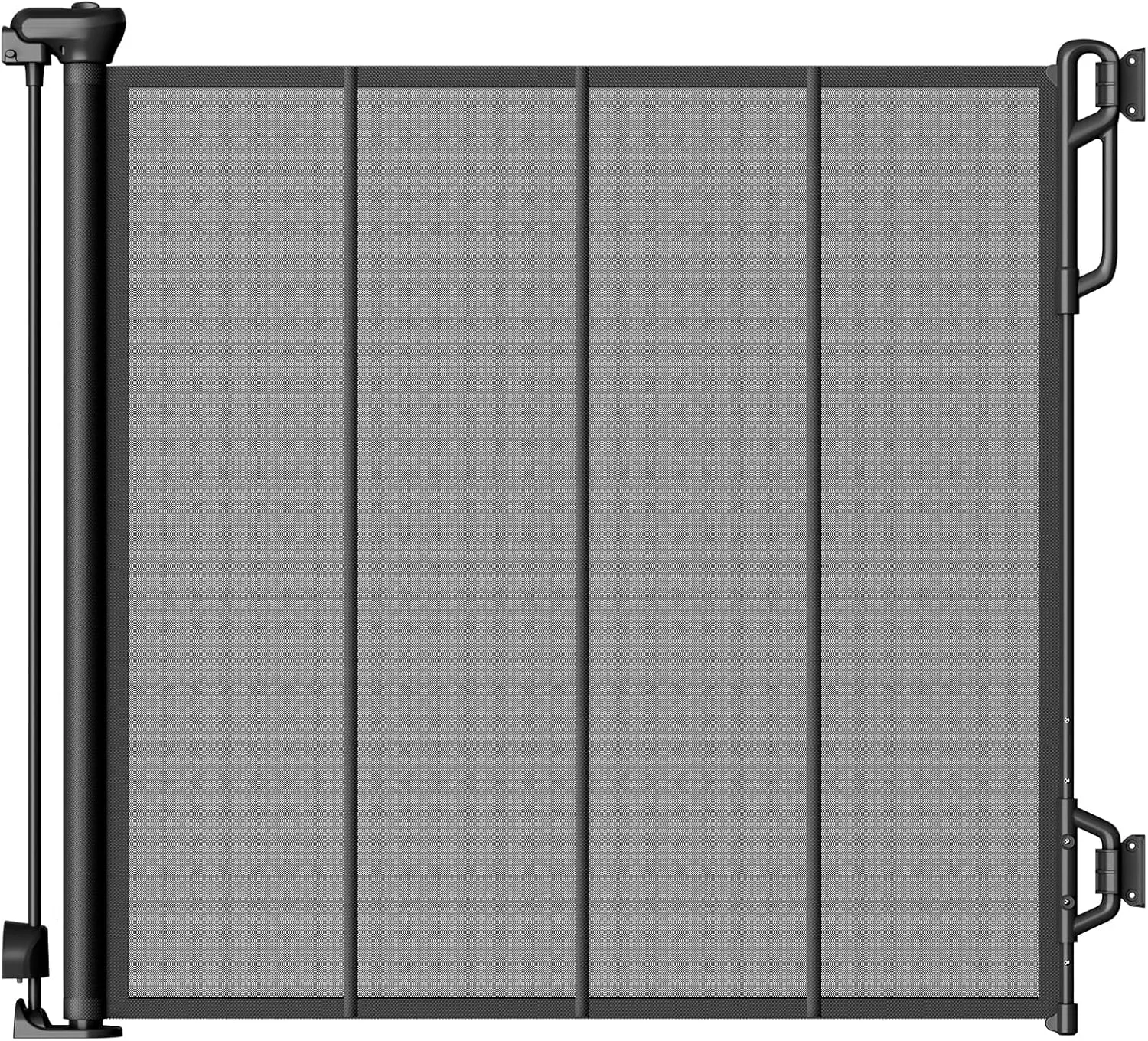Reinforced Retractable Baby Gate or Mesh Dog Gate,Easy to Use for Stairs, Doorways, Hallways, Indoor, Outdoor, Wide Pet Gate 33.5" Tall, Extends to 65" Wide, Black