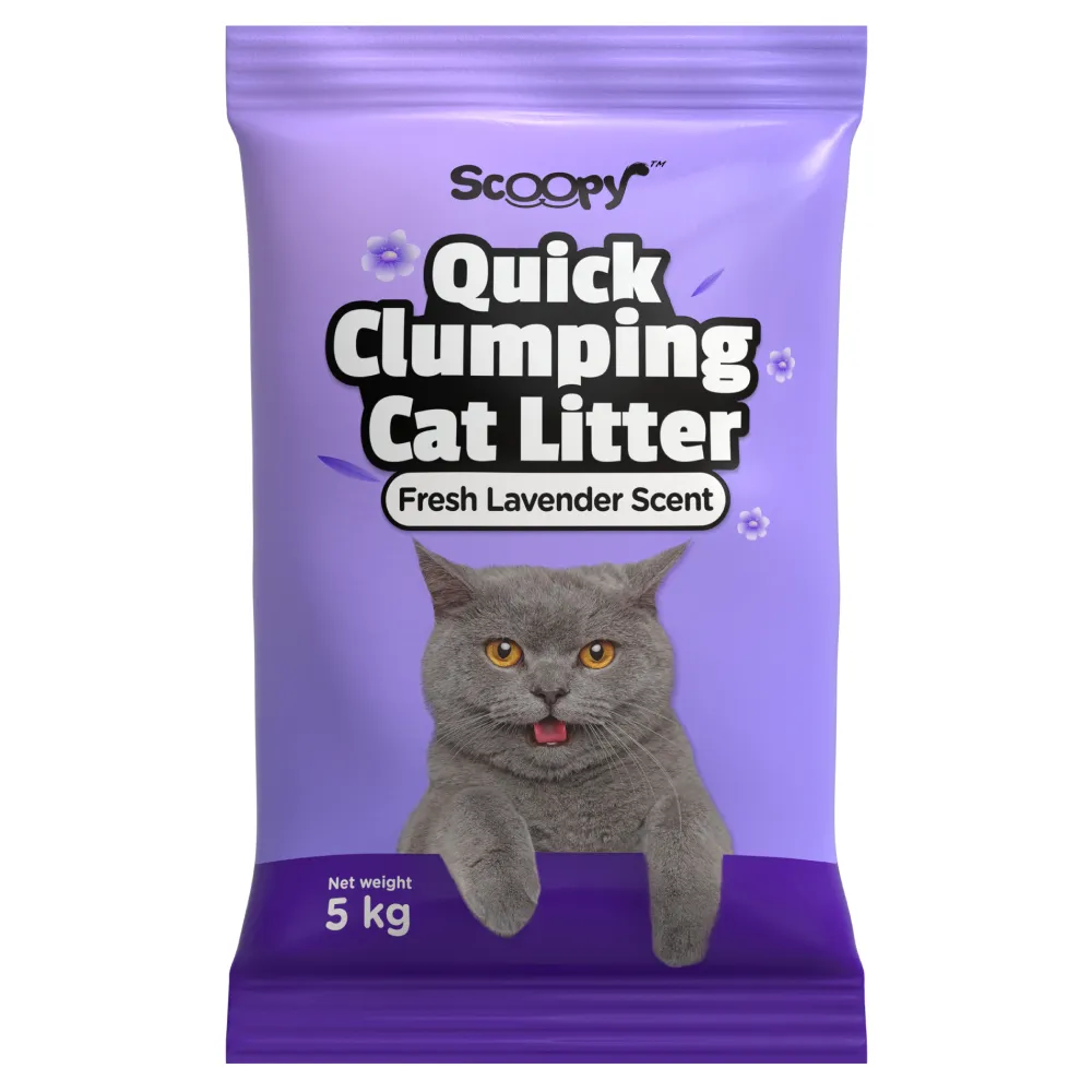 Scoopy Quick Clumping Lavender Scented Litter with Skatrs Poop Bag for Cats Combo