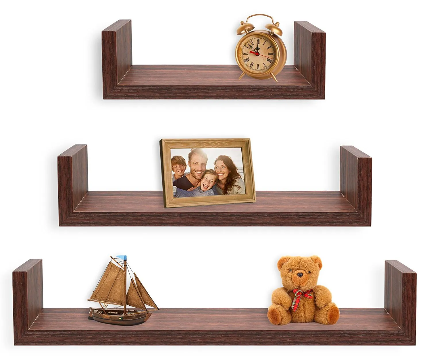 Set of 3 Floating U Shelves
