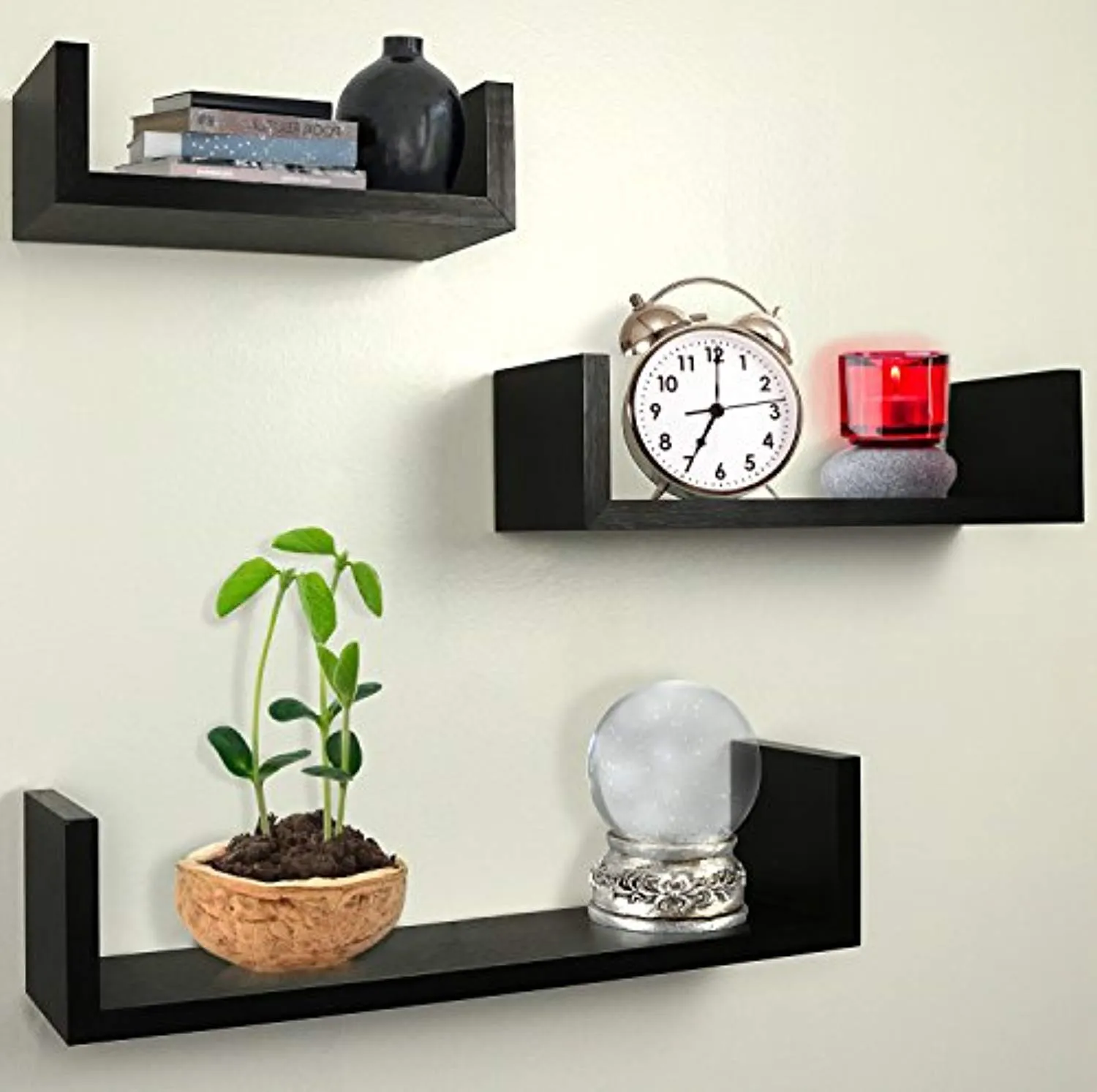 Set of 3 Floating U Shelves