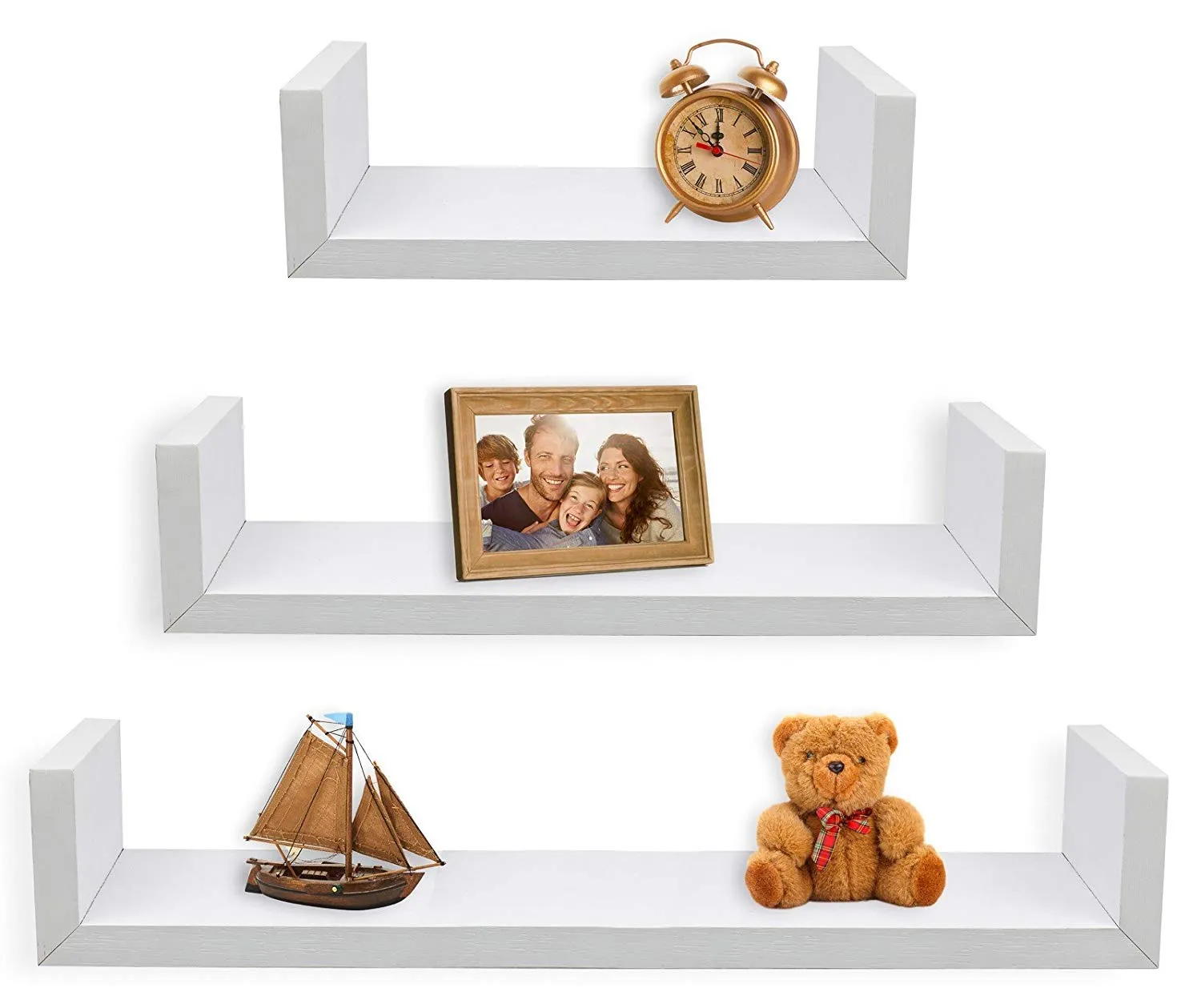 Set of 3 Floating U Shelves