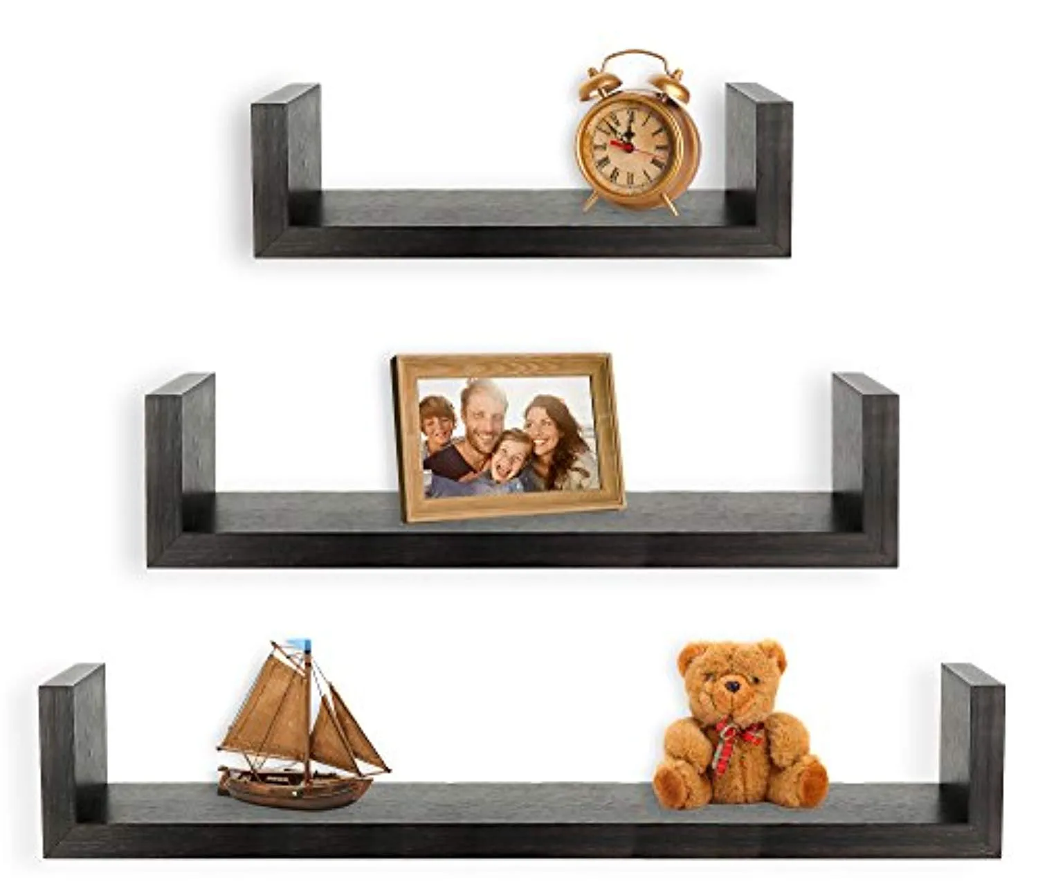 Set of 3 Floating U Shelves