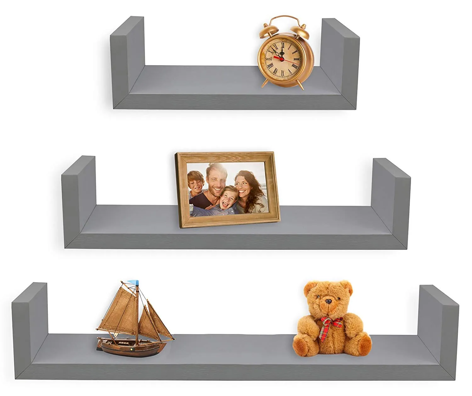 Set of 3 Floating U Shelves