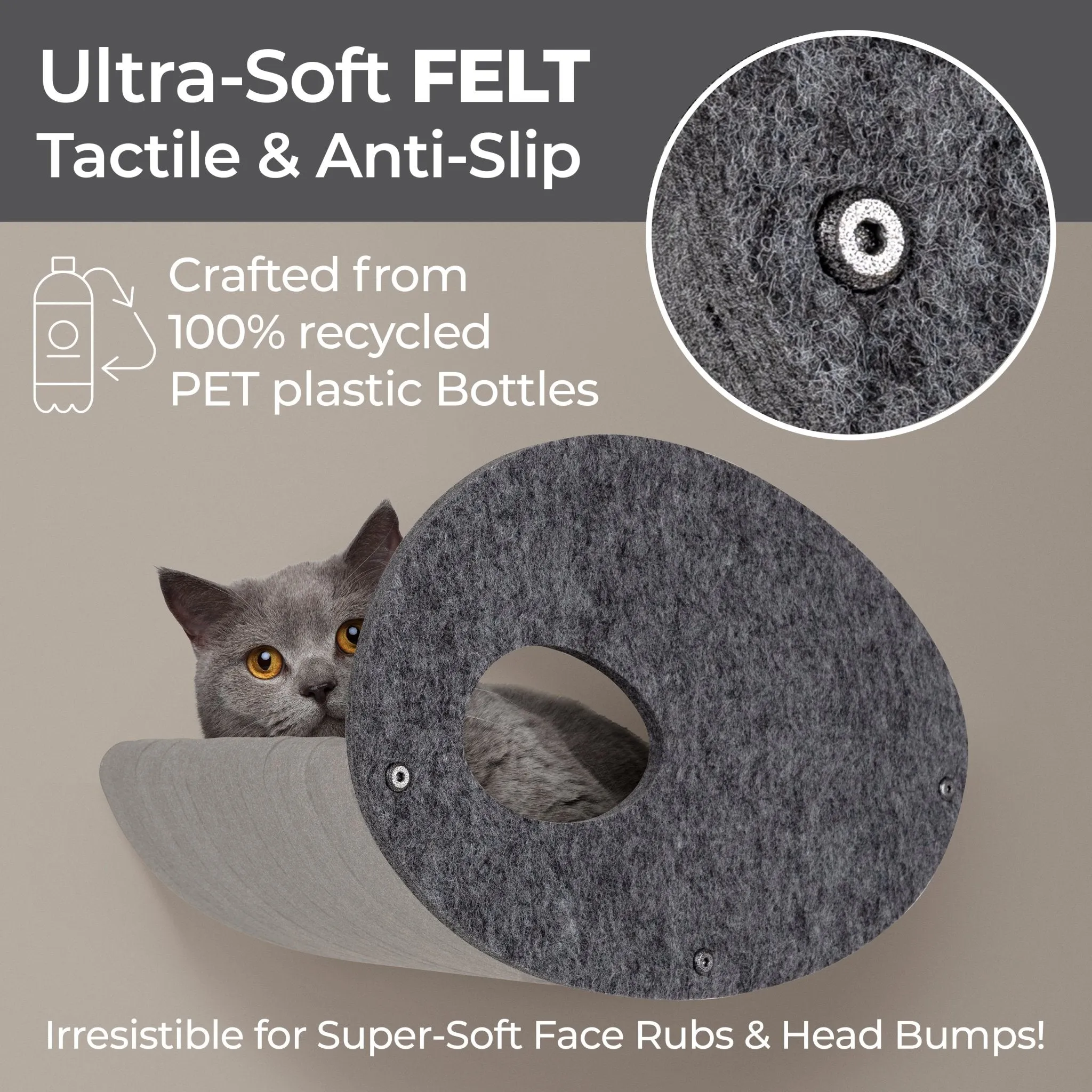Set of 4 Charcoal Cat Climber Facade Add-Ons