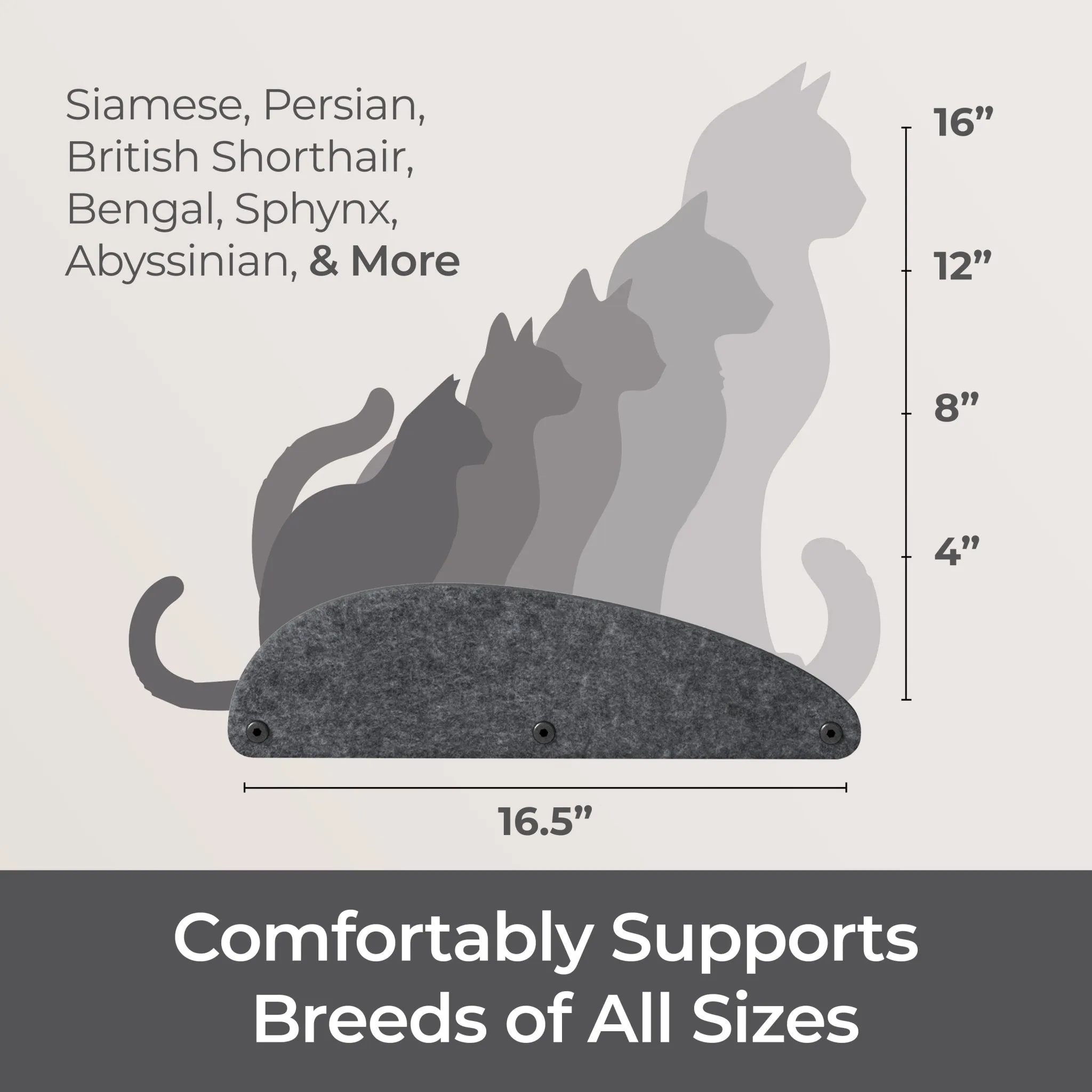 Set of 4 Charcoal Cat Climber Facade Add-Ons