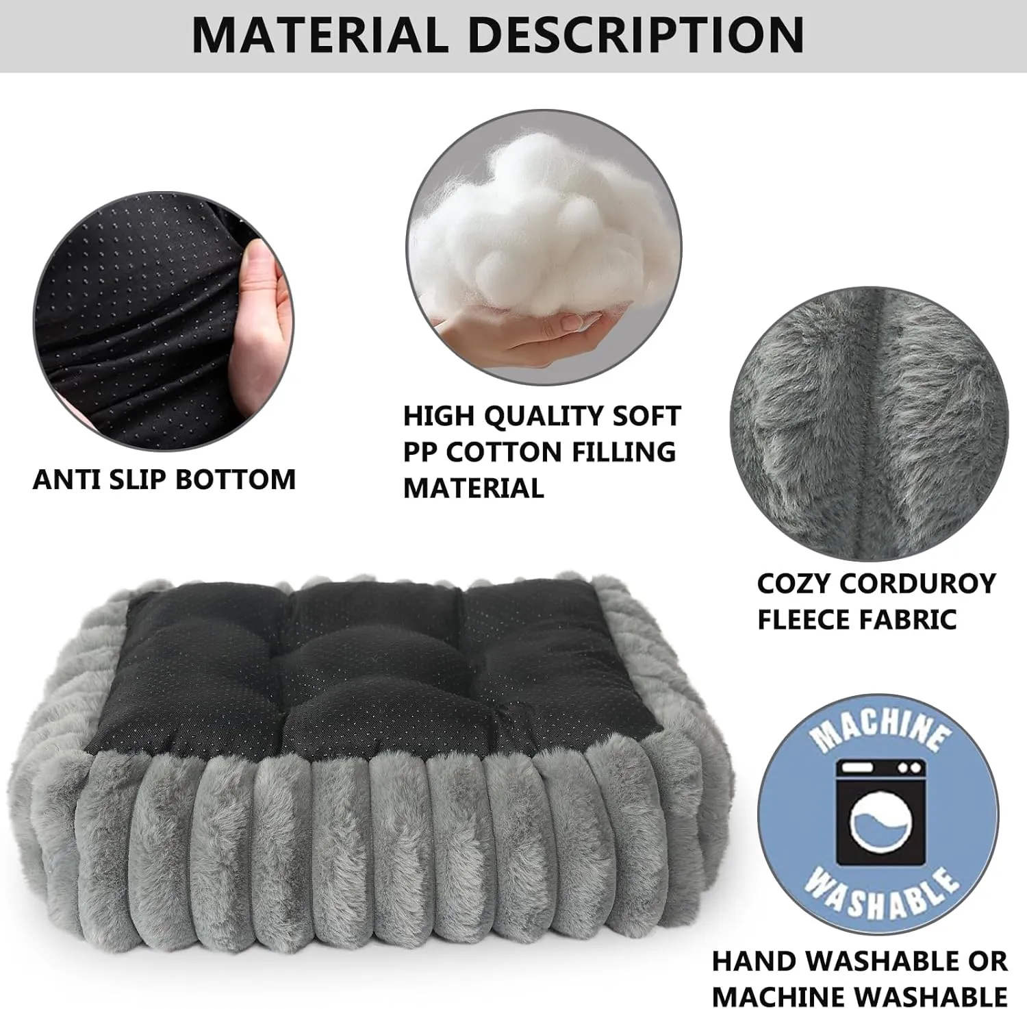 Small Cat Beds for Indoor Cats Washable Furry Kitten Beds with Sides,Rectangle Orthopedic Soft Calming Comfy Sleeping Extra Small Pet Beds for Cats Dogs Puppy,18x14x4 Inch,Warm Grey