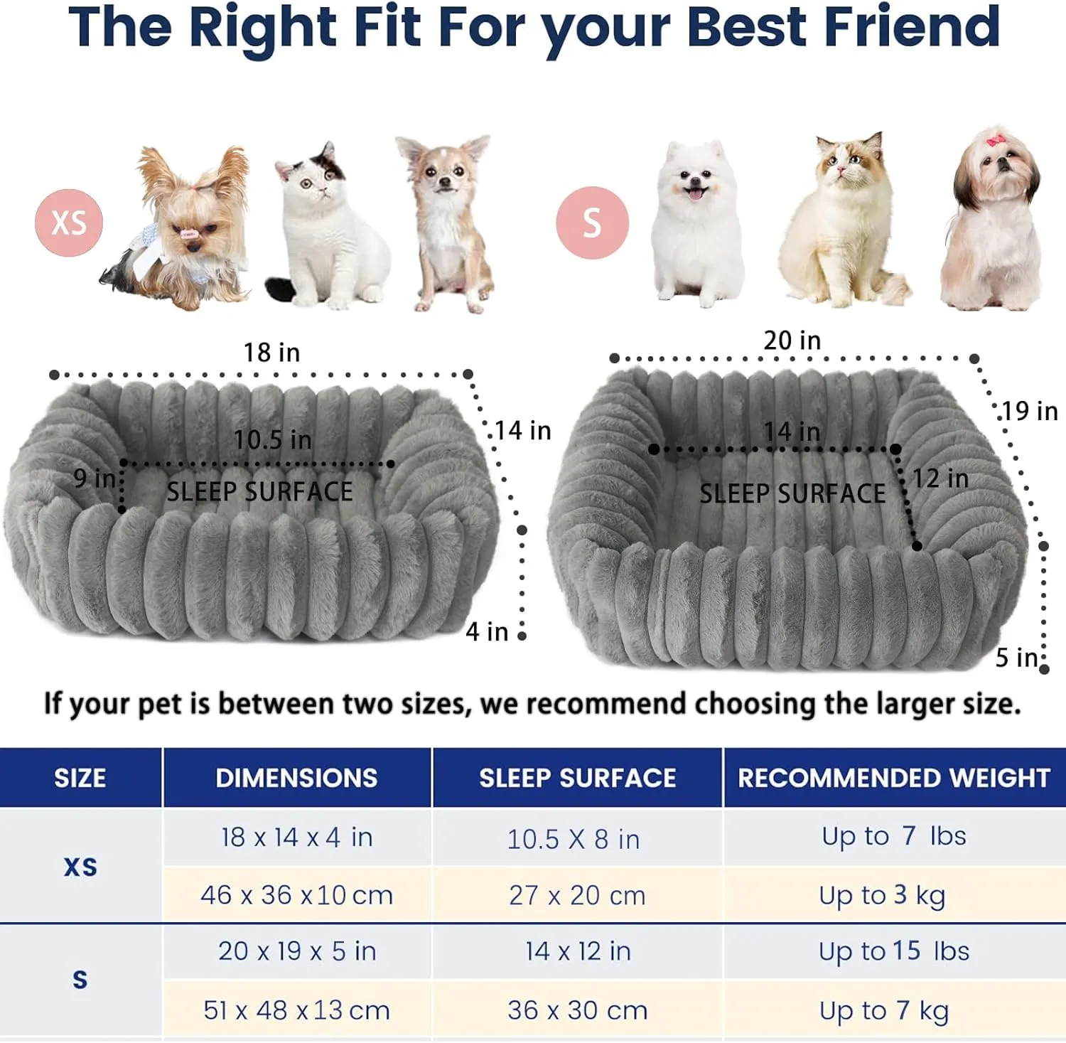Small Cat Beds for Indoor Cats Washable Furry Kitten Beds with Sides,Rectangle Orthopedic Soft Calming Comfy Sleeping Extra Small Pet Beds for Cats Dogs Puppy,18x14x4 Inch,Warm Grey