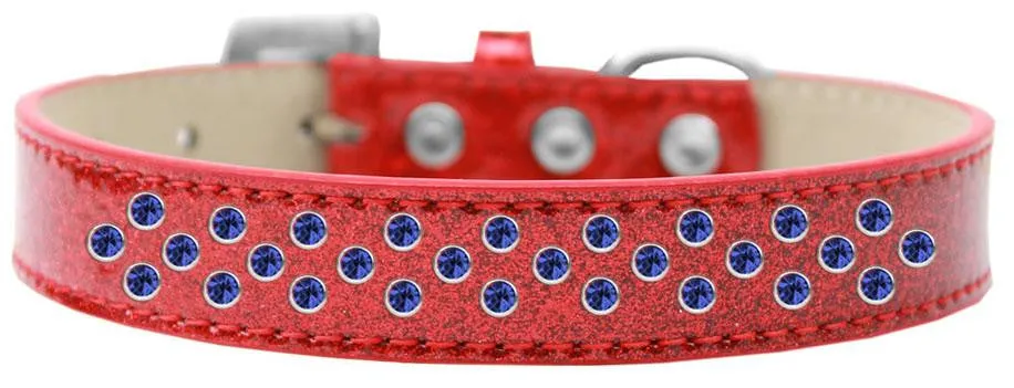 Sprinkles Ice Cream Dog Collar Blue Crystals Size 16 Red