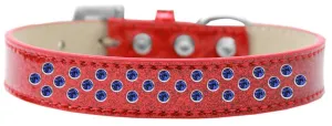 Sprinkles Ice Cream Dog Collar Blue Crystals Size 16 Red