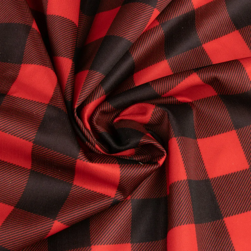 Stay dry digital printed PUL - Buffalo plaid - Red