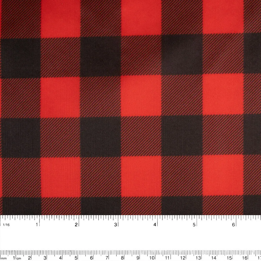 Stay dry digital printed PUL - Buffalo plaid - Red
