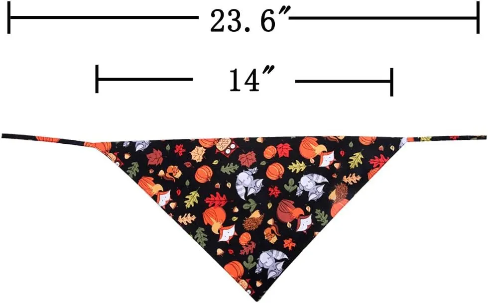 Thanksgiving Dog Bandana Reversible Triangle Bibs Scarf Accessories for Dogs Cats Pets Animals