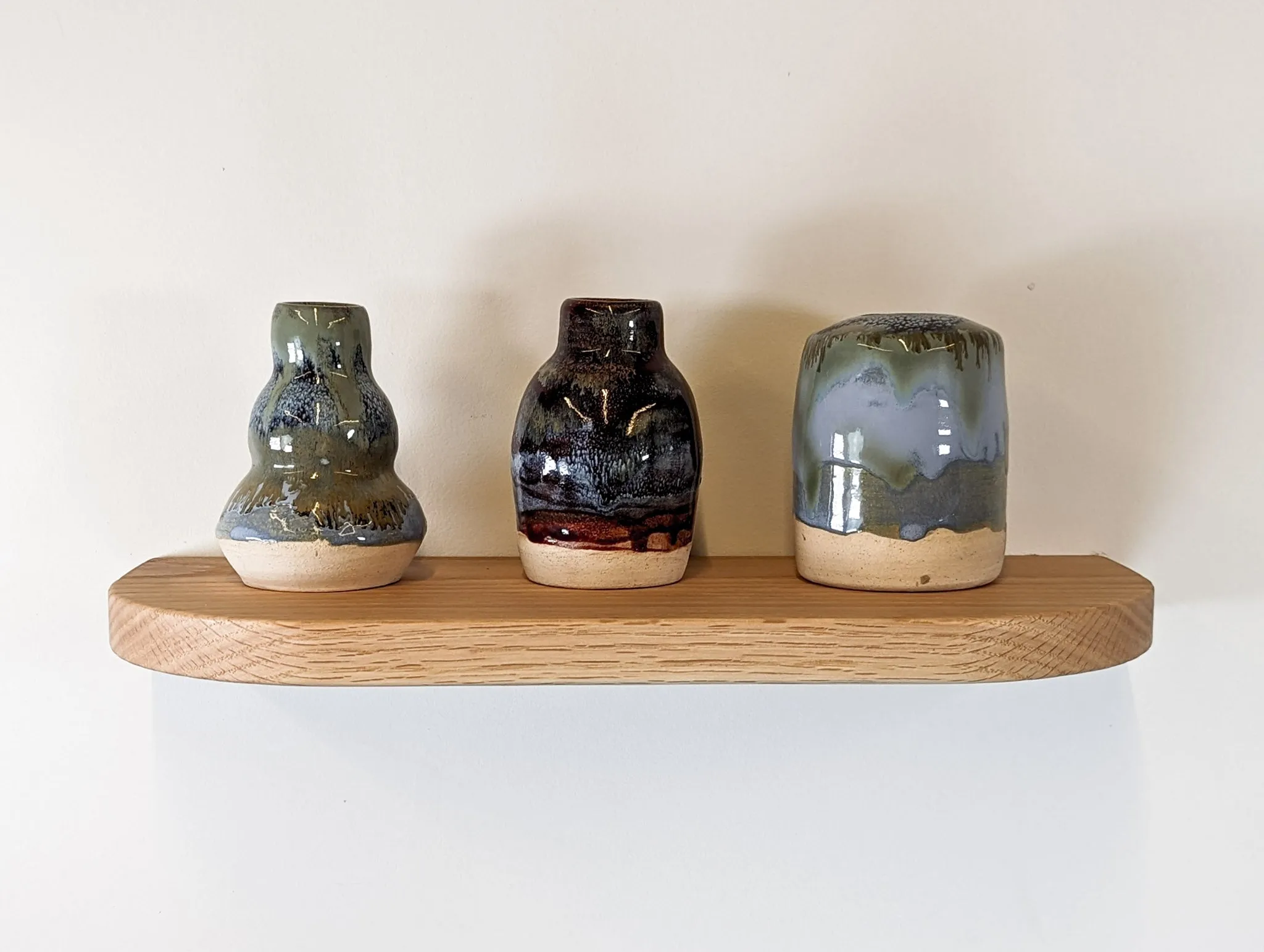 Thin Oak Floating Shelf with Rounded Corners