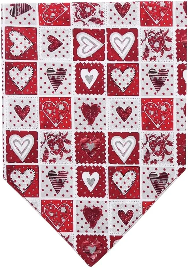 Valentine's Day Dog Bandana Reversible Triangle Bibs Scarf Accessories for Dogs Cats Pets Small