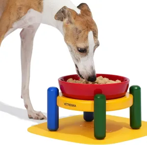 VETRESKA Elevated Dog Bowl with Bamboo Stand, Raised Ceramic Cat Dog Bowls Large,30.5OZ No Slip Food/Water Bowl Dog Feeding Station Dishes for Medium Large Pet