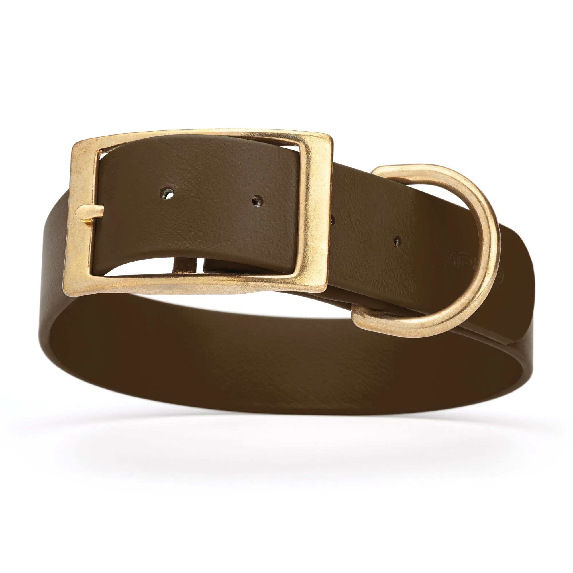 Viper Biothane Waterproof Dog Collar - Brass Hardware - Wide - Size L (16" - 20")