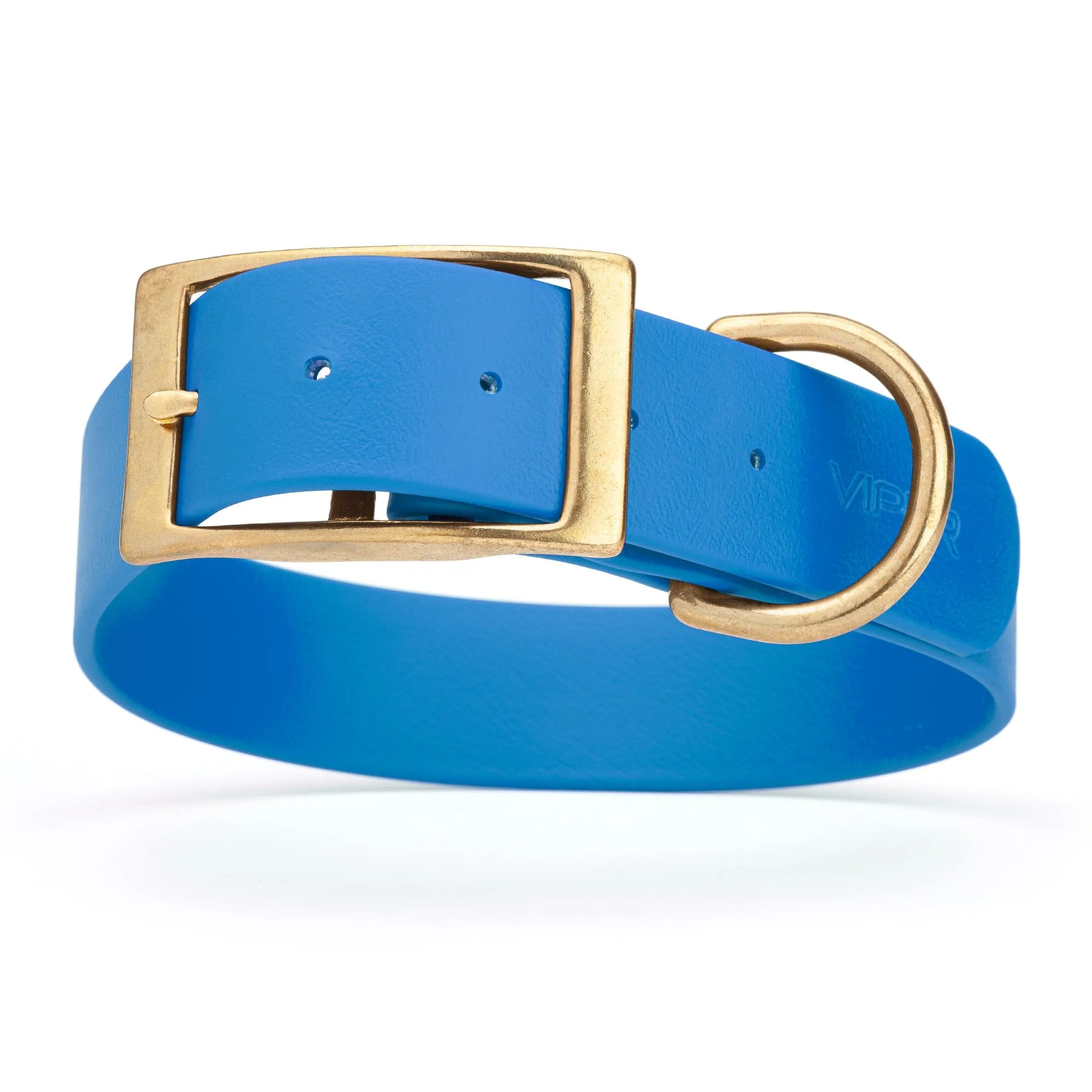 Viper Biothane Waterproof Dog Collar - Brass Hardware - Wide - Size L (16" - 20")