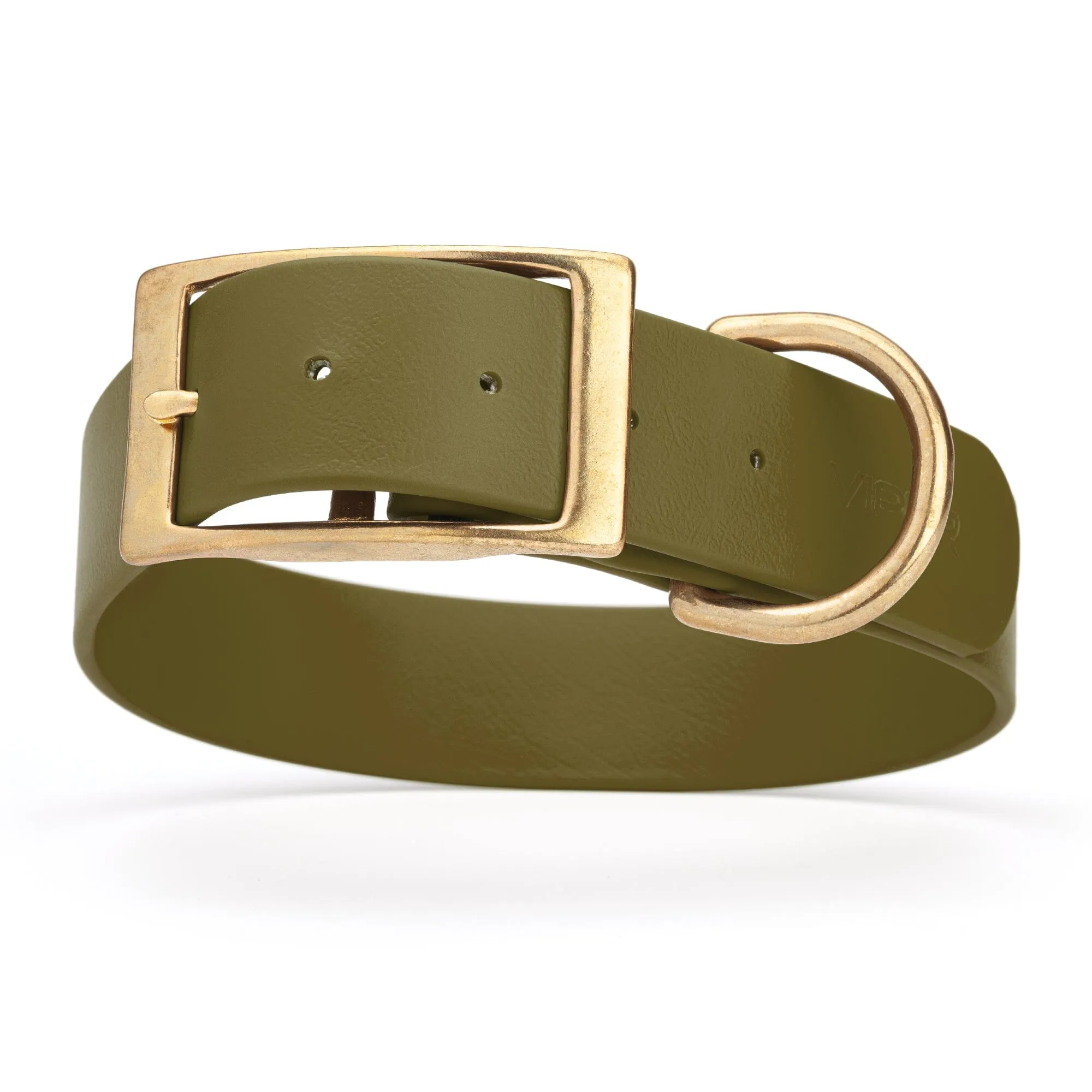 Viper Biothane Waterproof Dog Collar - Brass Hardware - Wide - Size L (16" - 20")