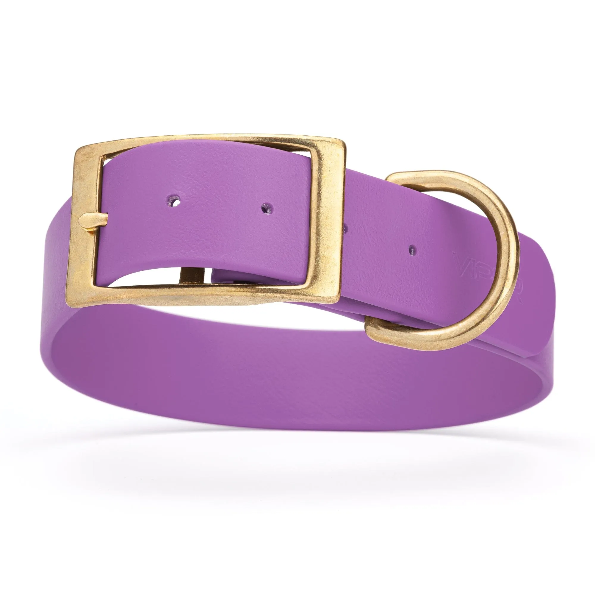 Viper Biothane Waterproof Dog Collar - Brass Hardware - Wide - Size L (16" - 20")