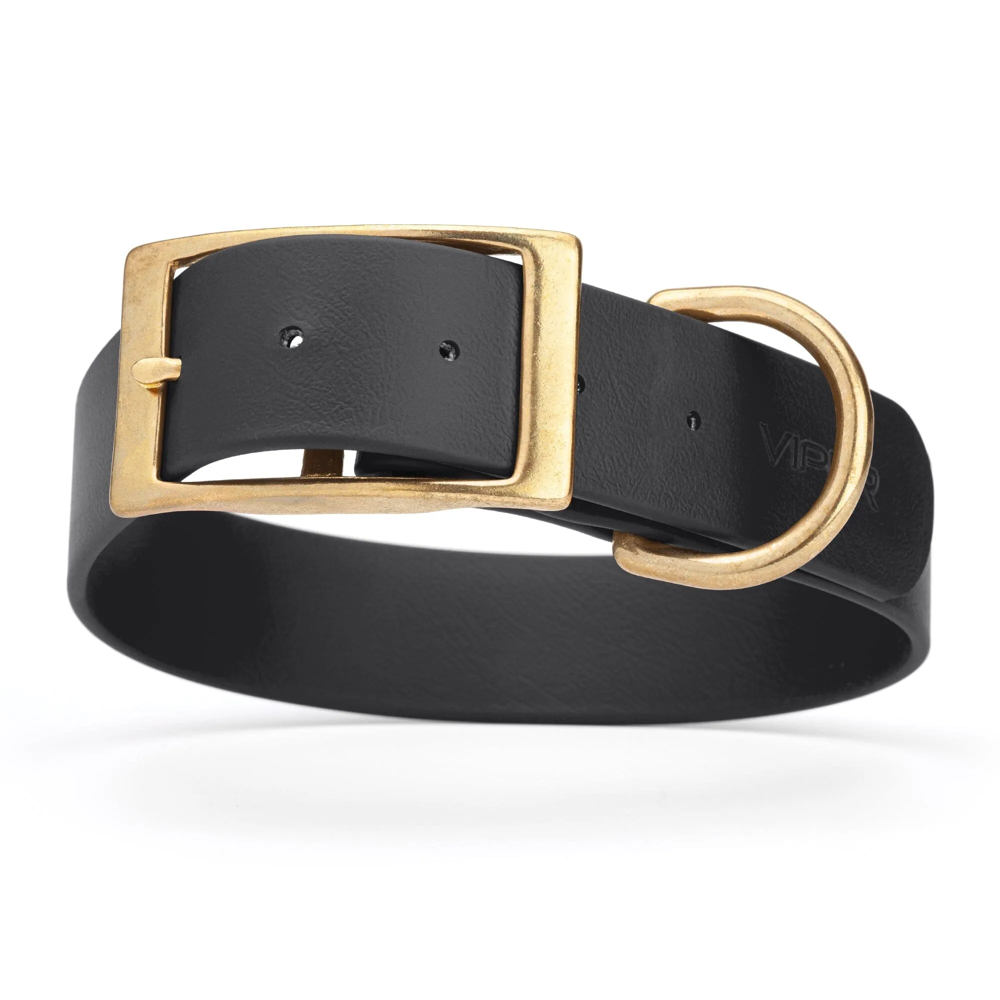Viper Biothane Waterproof Dog Collar - Brass Hardware - Wide - Size L (16" - 20")