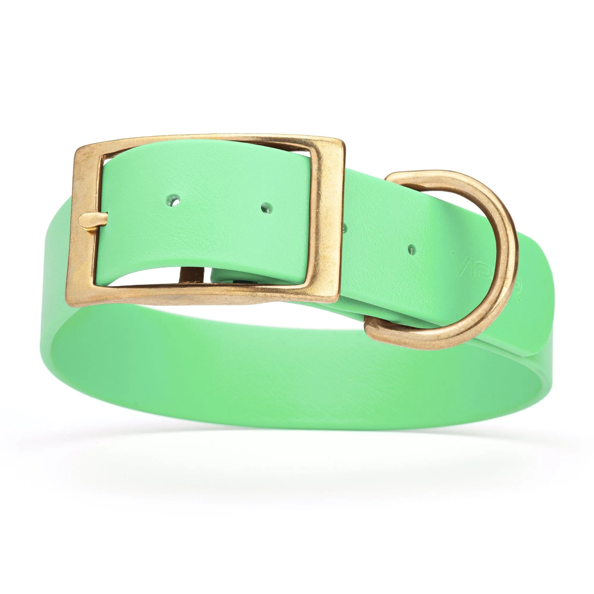 Viper Biothane Waterproof Dog Collar - Brass Hardware - Wide - Size L (16" - 20")