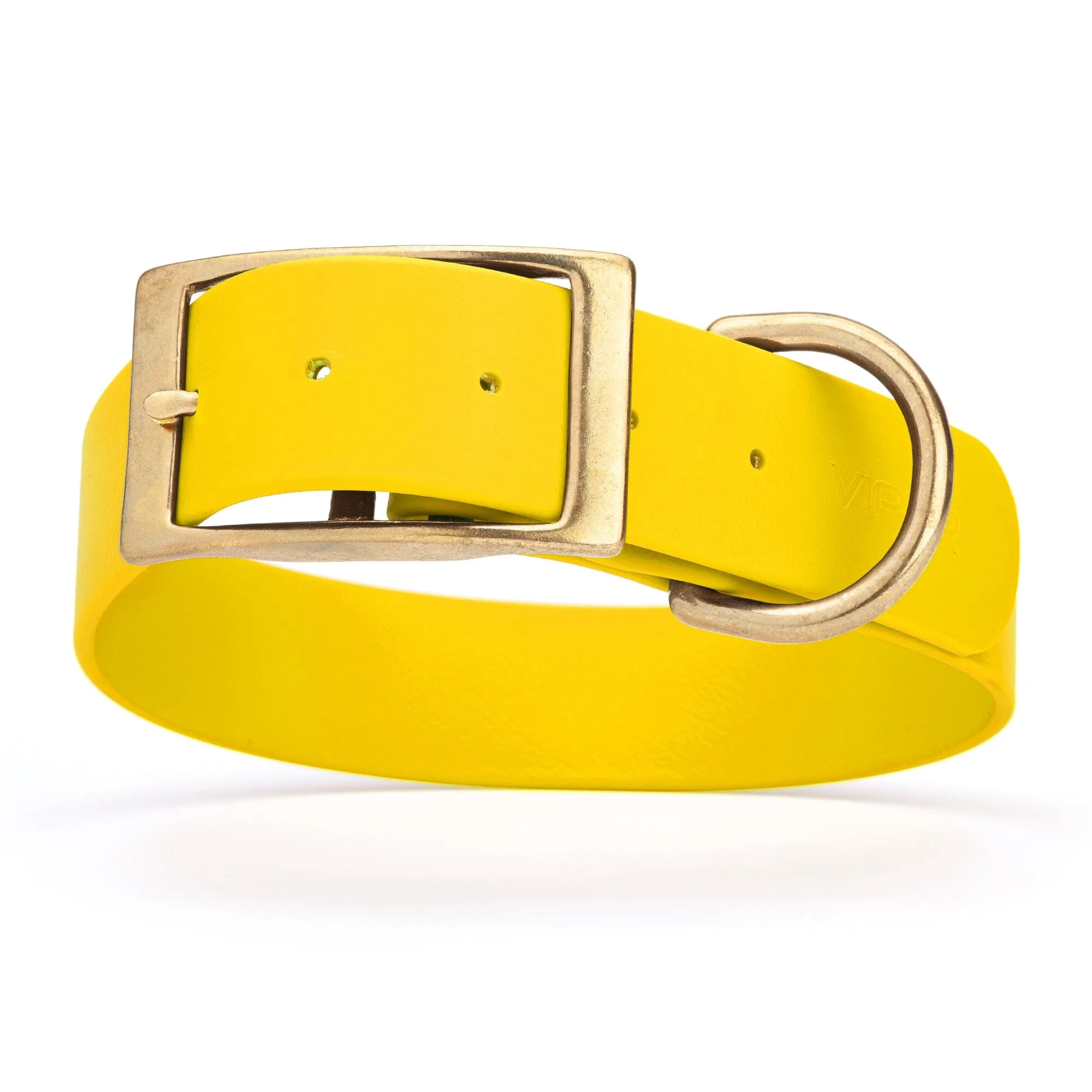 Viper Biothane Waterproof Dog Collar - Brass Hardware - Wide - Size L (16" - 20")