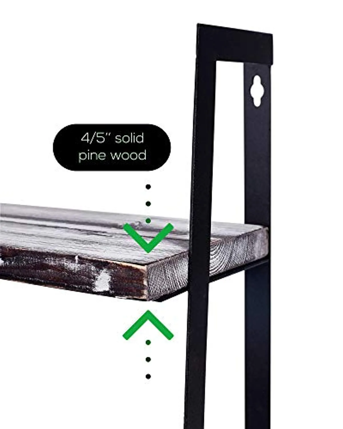 Wall Mount Rustic Shelves - Floating 2-Tier Hanging Shelf