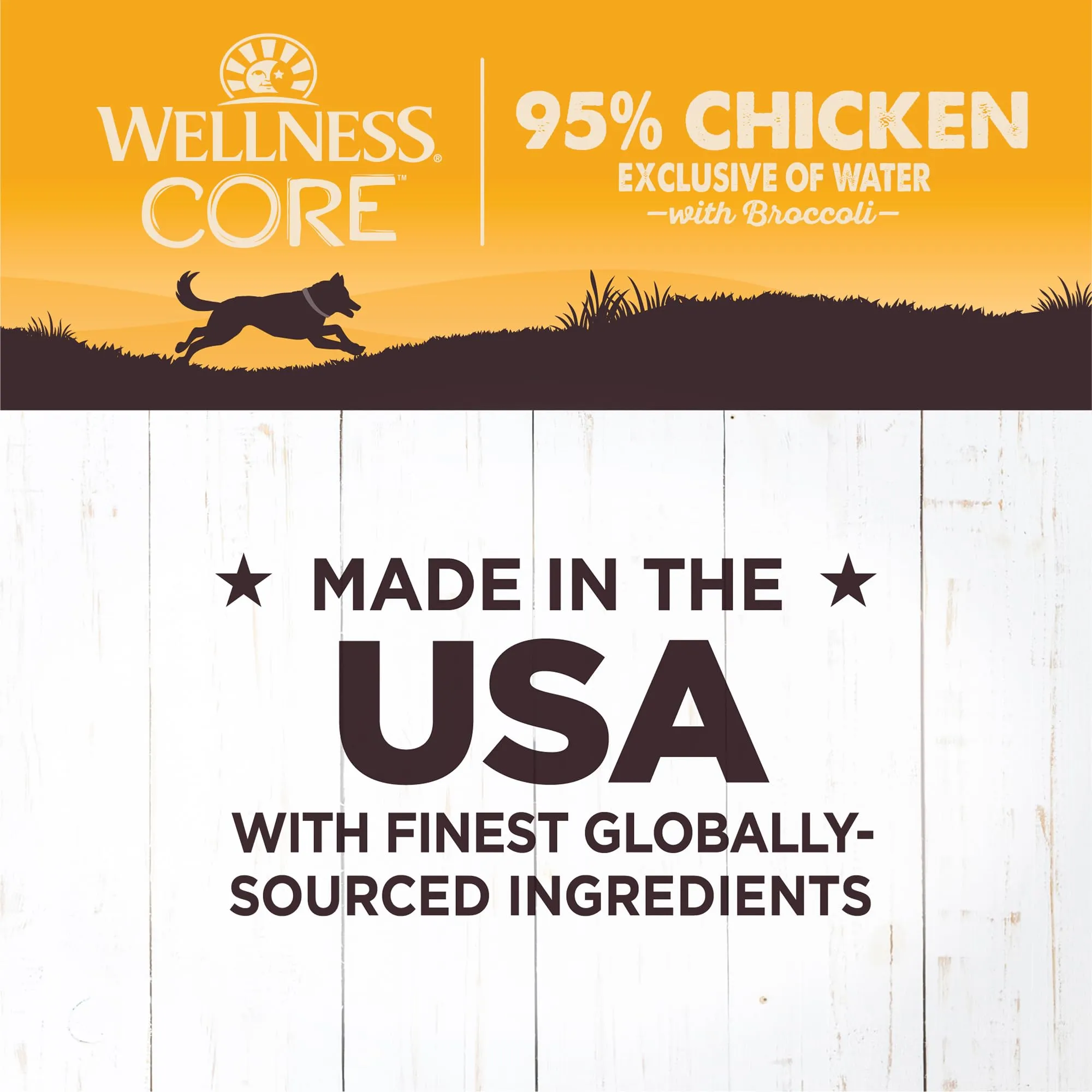 Wellness Core 95% Grain-Free High-Protein Chicken and Broccoli Canned Dog Food - 12.5 Oz - Case of 12