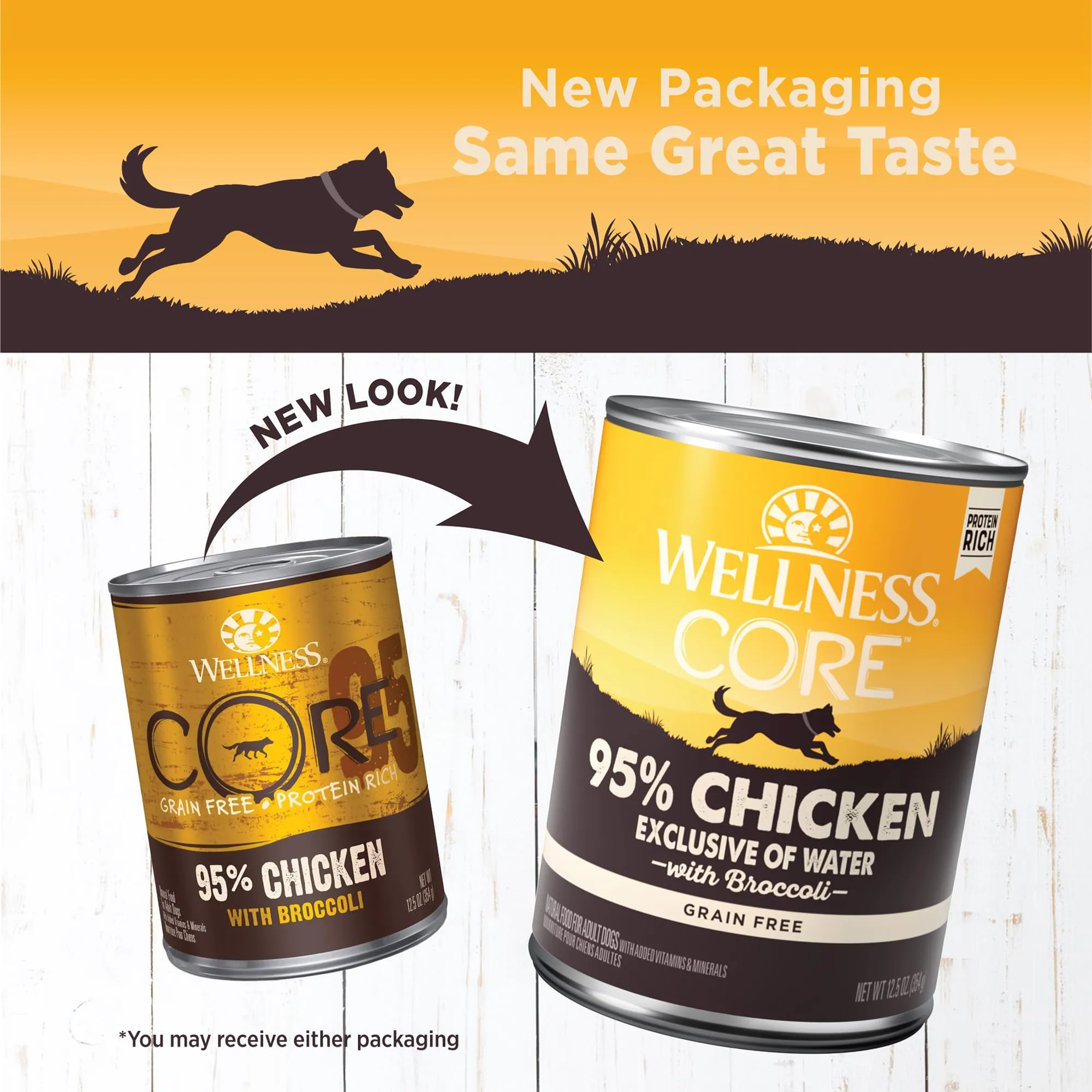 Wellness Core 95% Grain-Free High-Protein Chicken and Broccoli Canned Dog Food - 12.5 Oz - Case of 12