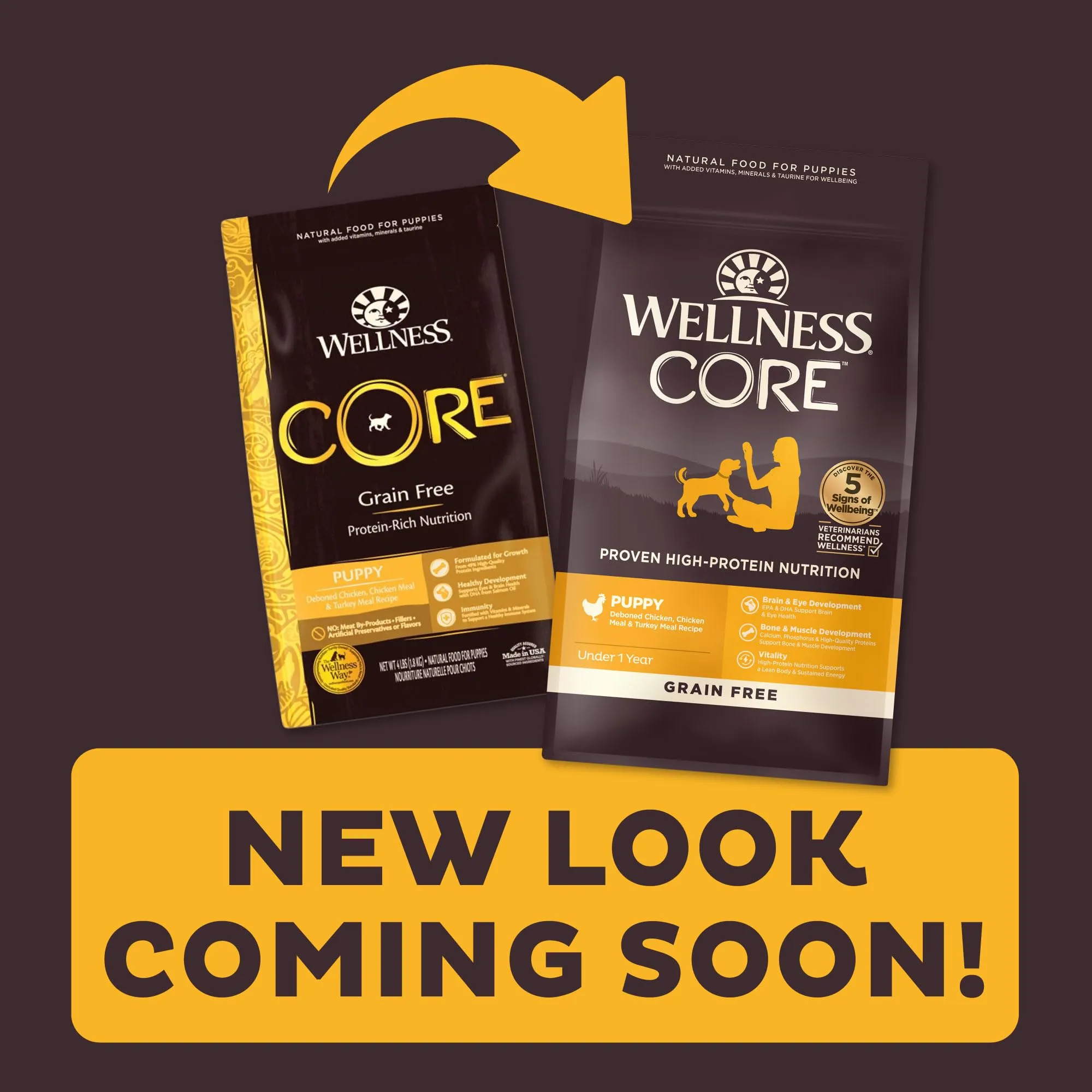 Wellness Core Natural Grain-Free Deboned Chicken and Turkey Large-Breed Puppy Formula Dry Dog Food - 24 Lbs