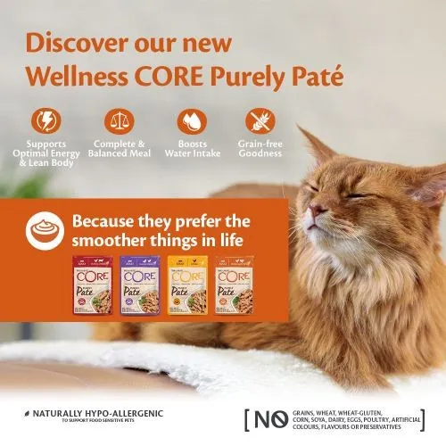 Wellness Core Purely Pate Duck & Chicken Wet Cat Food - 8 x 85g