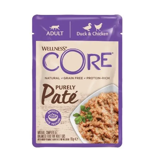 Wellness Core Purely Pate Duck & Chicken Wet Cat Food - 8 x 85g
