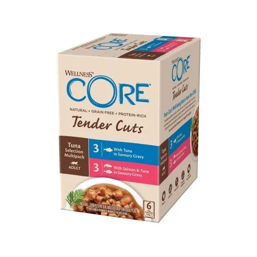 Wellness CORE Tender Cuts Tuna Selection Multipack Wet Adult Cat Food 6x85g