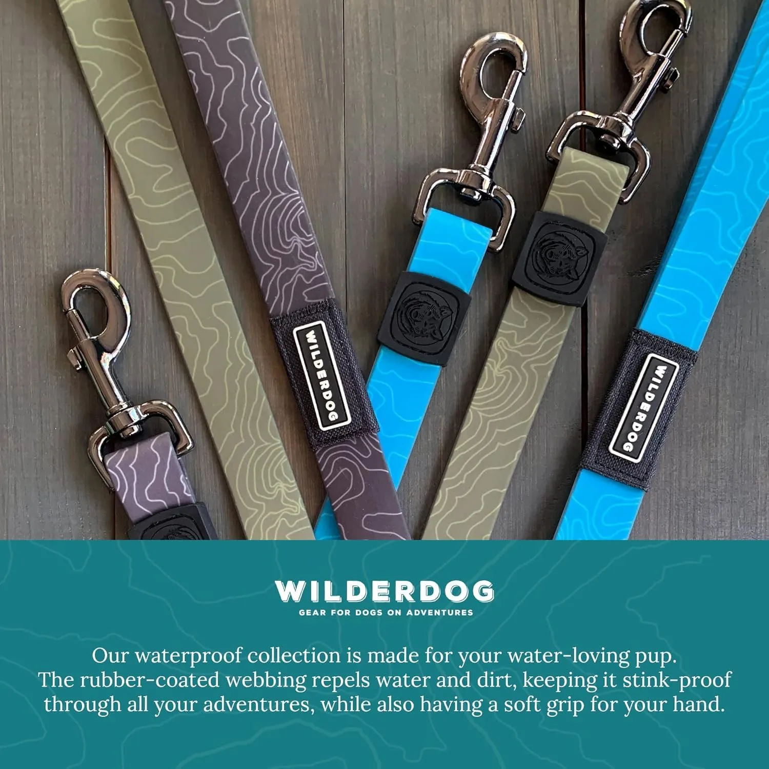 Wilderdog Waterproof Dog Leash - Repels Water & Dirt - Guava