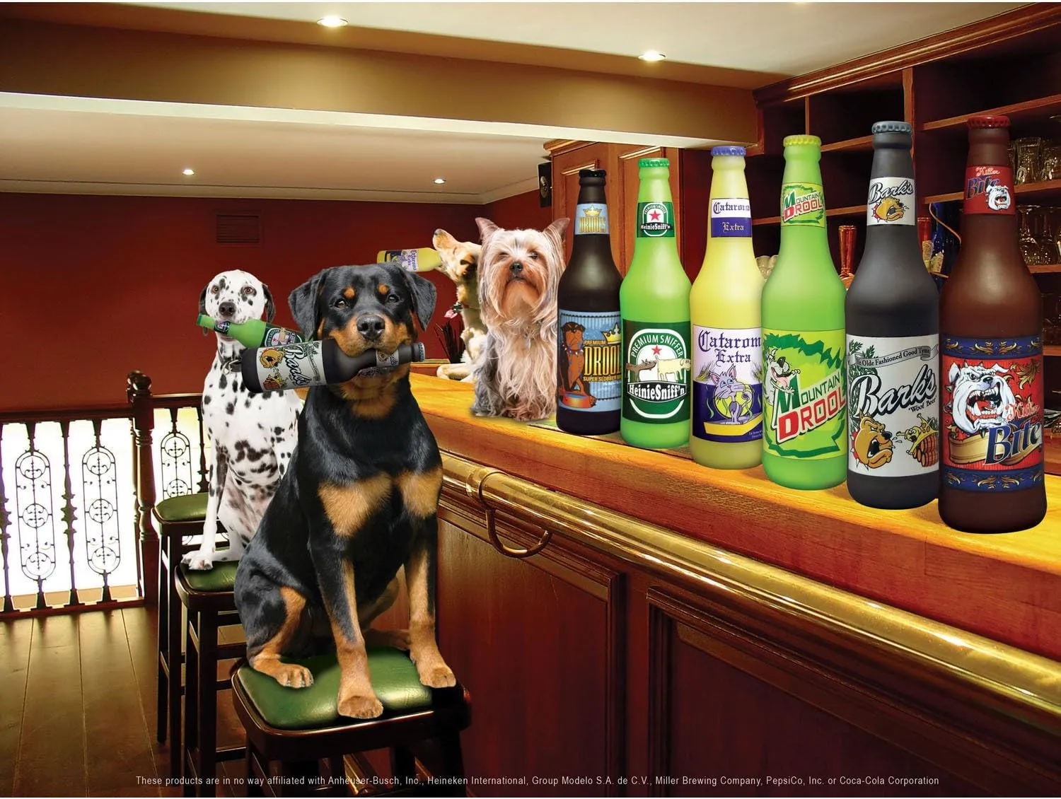  Wine Bottles - Dog Toy - 100% Vinyl. Made Durable & Strong. Novelty Play Toy & It Floats (Kennel Relaxin)