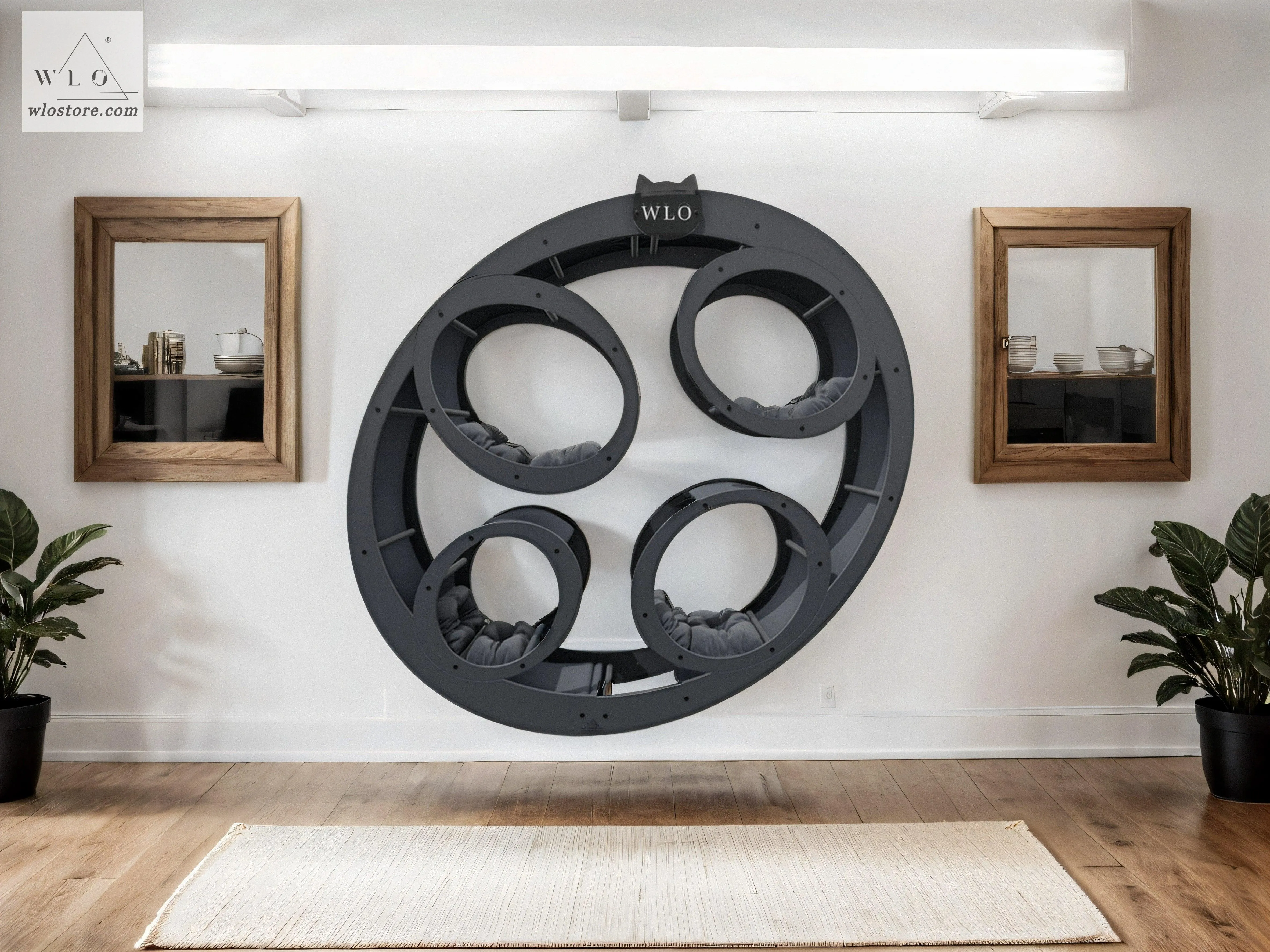 WLO® Gray Rounded Compact Cat Shelf