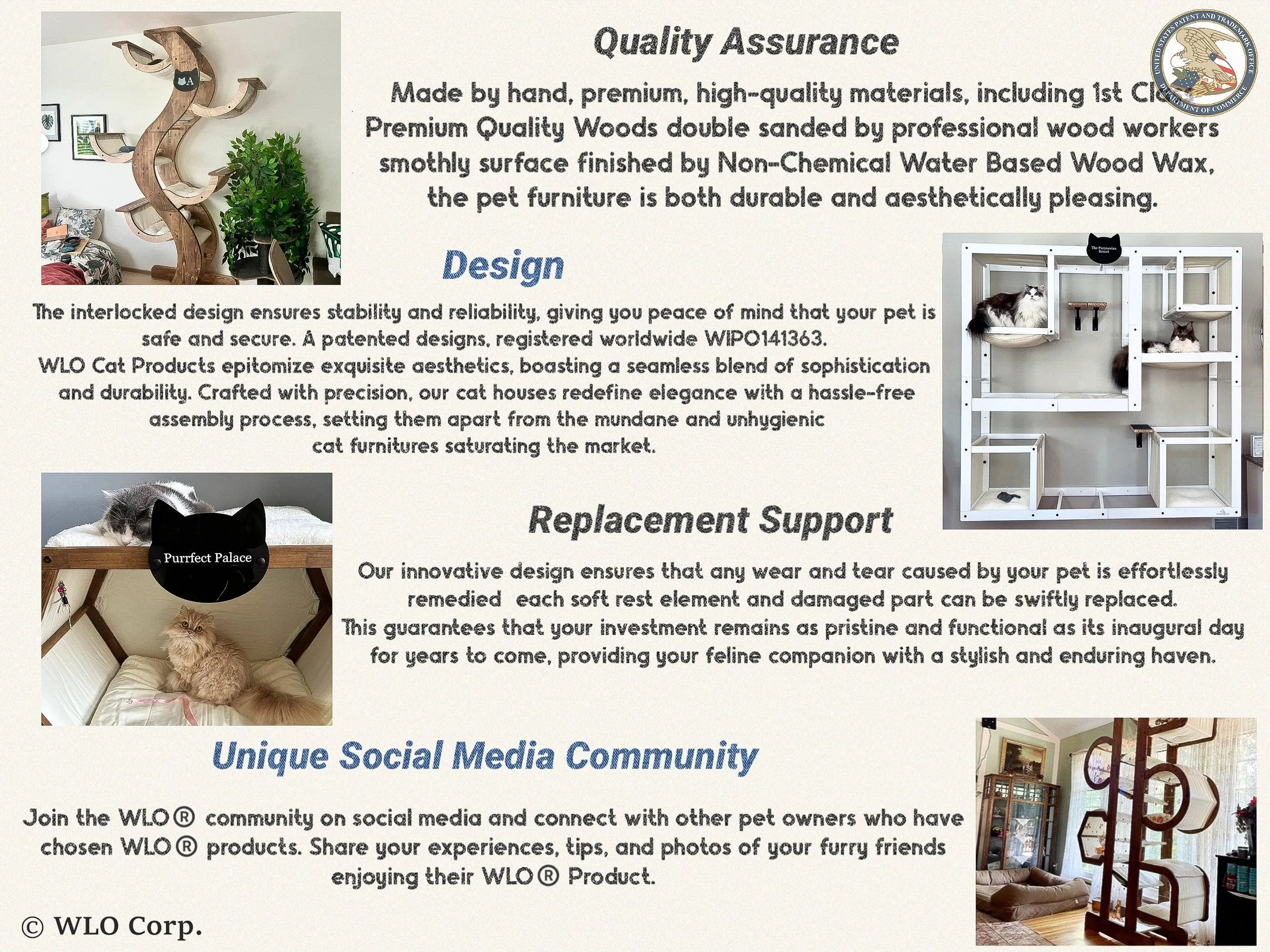 WLO® Gray Teardrop Compact Cat Shelf