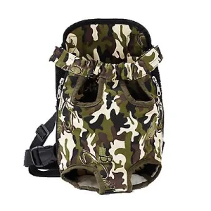 XL 41*25cm camouflage green Outdoor portable pet bag, breathable Mesh backpack for cats and dogs AZ19594