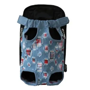 XL 41*25cm cowboy blue Outdoor portable pet bag, breathable Mesh backpack for cats and dogs AZ19602