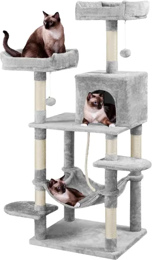 Yaheetech 59 inches Multi-Level Cat Tree Tower Condo Furniture w/Scratching Posts, Stand House Activity Center for Indoor Cats, Kitten, Pet